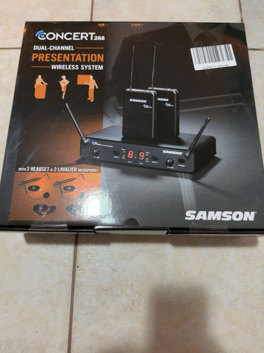 Samson Concert 288 Presentation Wireless Dual Headset Lavaliera UHF Profesional Nou Sigilat 2 bodypack-uri 2 microfoane headset HS5 2 lavaliere LM5