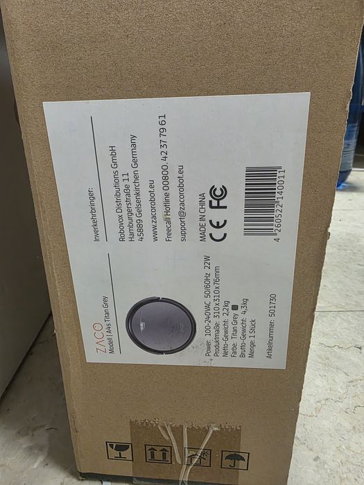 Robot aspirator ZACO A4s Titan Grey, nou, sigilat