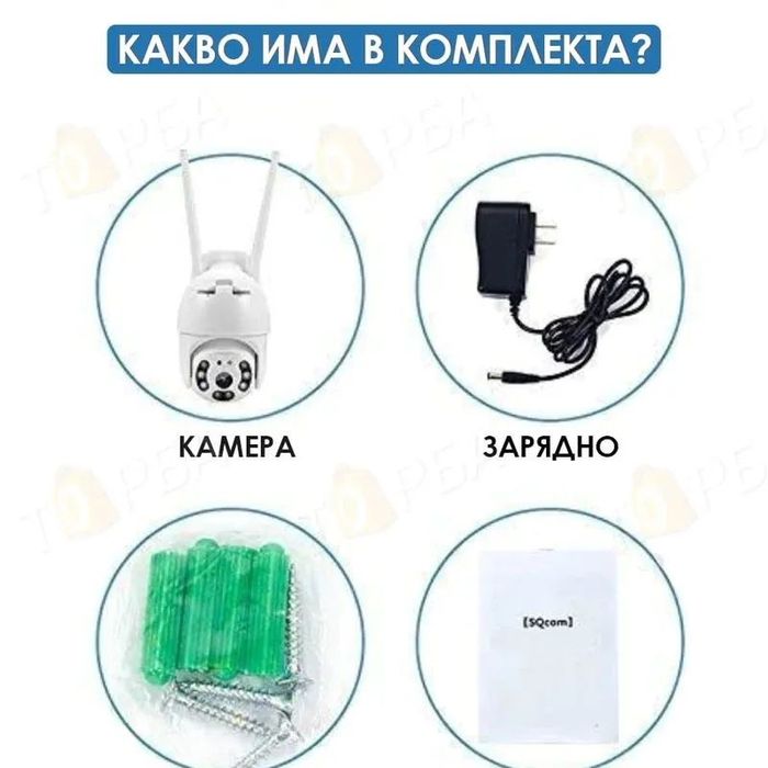 WIFI Въртяща се Куполна Безжична Камера 2MPX HD + КАРТА ПАМЕТ TEAM GRO