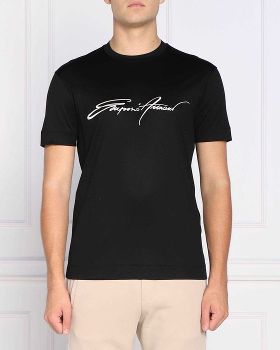 НОВА 100 % оригинална черна памучна тениска EMPORIO ARMANI размер XL