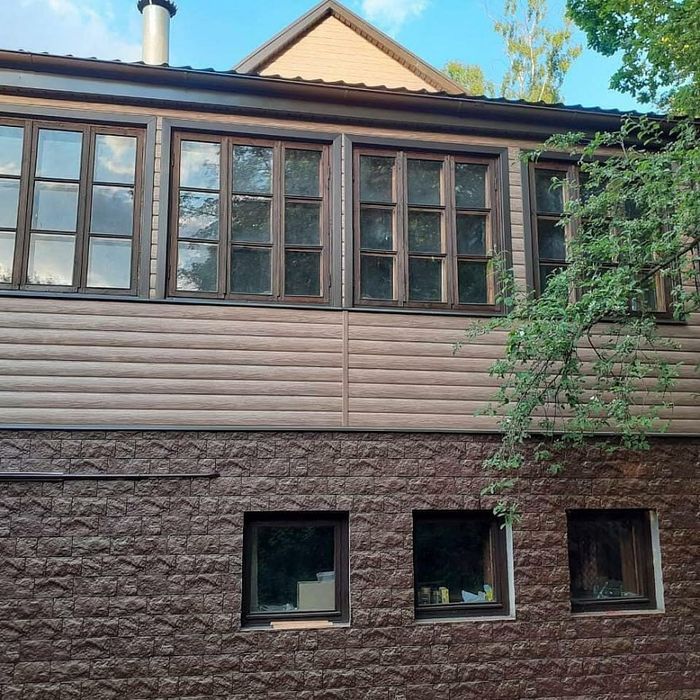 Фасадний панел Docke BERGART. ПВХ сайдинг гранит, мрамор орнига сокил