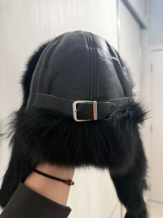 Шапка ушанка от естествена кожа