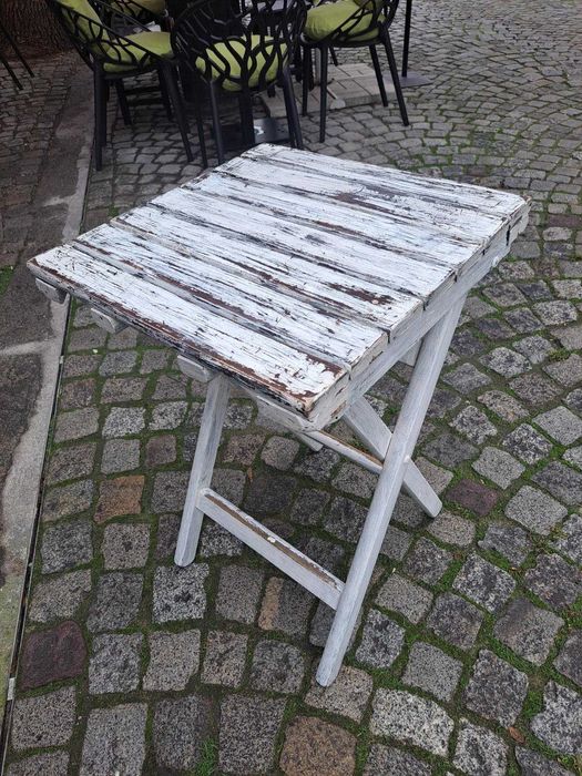 Дървена арт маса 50х50см