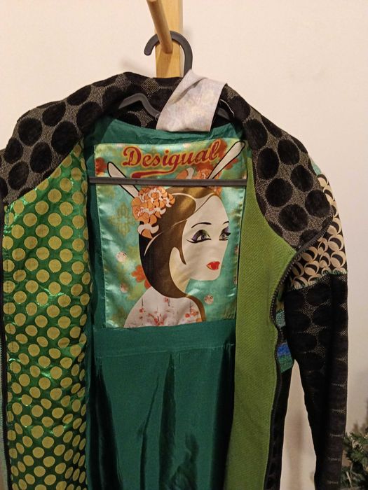 Дамско палто Desigual зелено