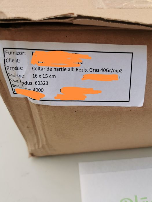 De vânzare colțar hârtie kraft 16x15  rezistent la grăsimi, 16000 buc