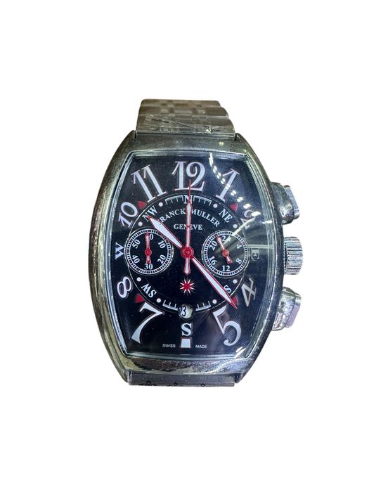 Уникален Часовник Franck Muller само за 80 евро Бял циферблат Кожена Каишка НОВО в кутия