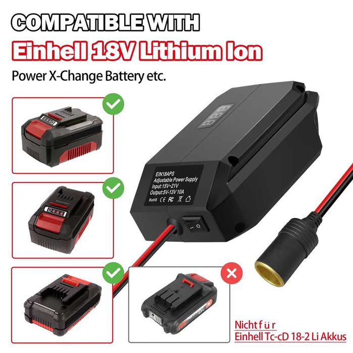 Încărcător Panasonic DMW-BLE9 DMW-BLG10E, Convertor  18V la 12V  Bosch