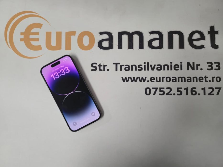 Telefon iPhone 14 Pro, 128GB, 5G, Deep Purple, Bat.93% -T-
