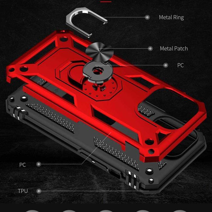 Husa antisoc hybrid ARMOR cu inel pt iPhone 16e / 14 / 14 Pro Max