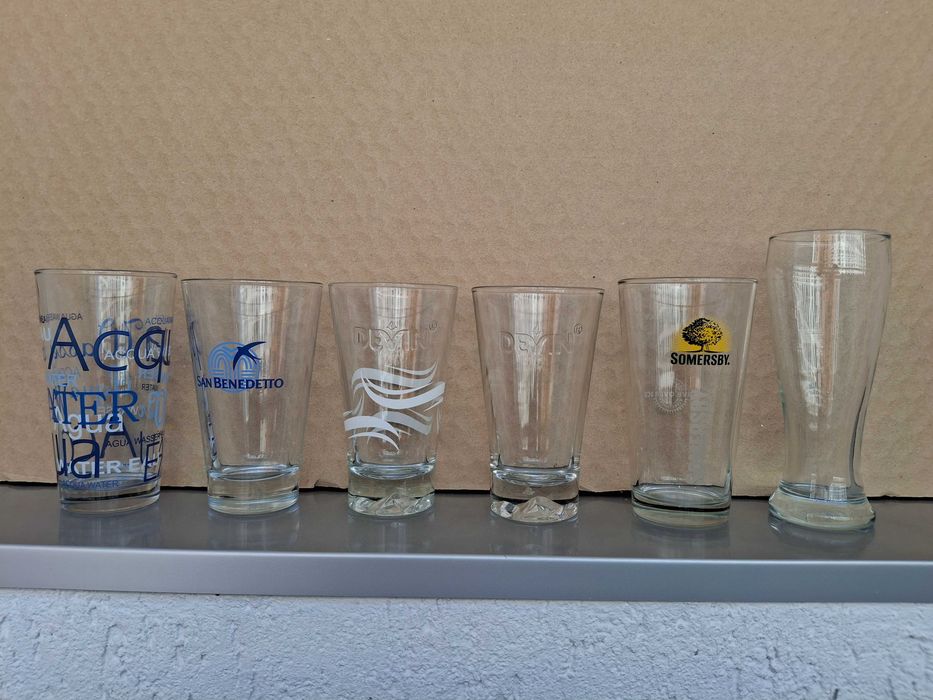 Чаши San Benedetto, Somersby, Devin, чаши за водка, бира 21 броя
