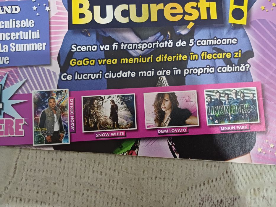 Vand revista Bravo iunie 2012, completă, cu Lady Gaga, CU 4 POSTERE cu Linkin Park, Demi Lovato, Jason Derulo si Snow White in stare impecabilă