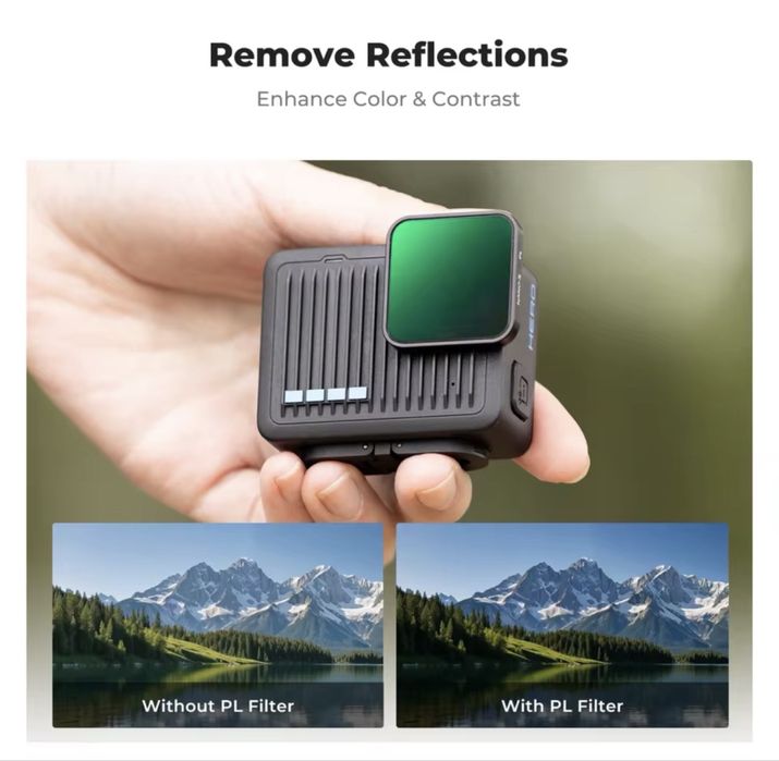 Set 4 filtre  PL, ND 4, ND8, ND16 compatibil Gopro hero 9,10,11,12 bl