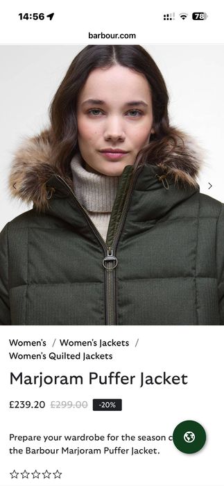 Дамско зимно яке Barbour Marjoram Puffer Jacket