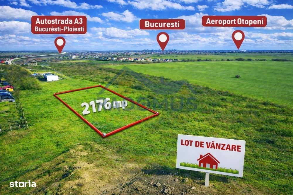 Teren intravilan–Balotești | 2.176 mp | Utilitati Disponibile I 64€/MP