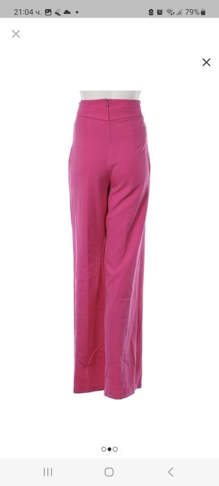 Розов панталон с висока талия и колан