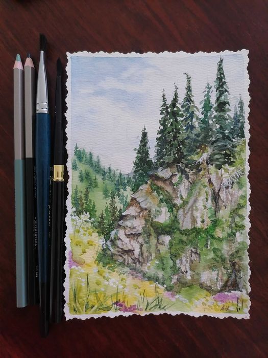 Открытка ручной работы.