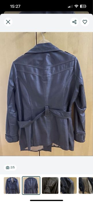 Geaca piele maro inchis 44