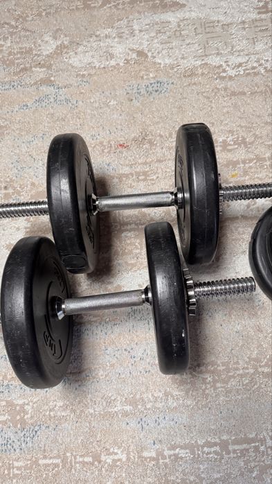 Set gantere reglabile 25 kg - stare buna/ Set gantere fixă 5 Kg