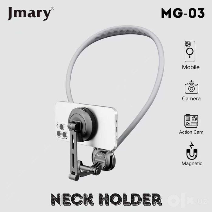 Гибкий держатель для телефона и экшн камера на шею JMARY MG 01 02 03