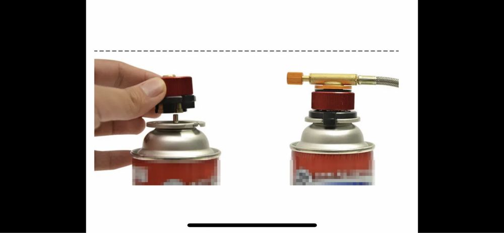 Адаптор с маркуч за пълнене на туристически газови флакони/бутилки7/16