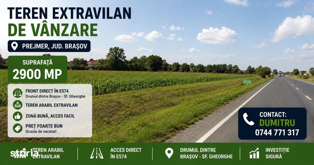 BRASOV - Prejmer, Teren extravilan arabil - 2.900 mp