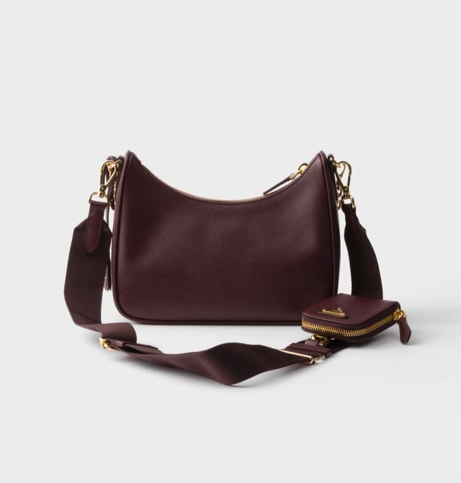 Сумка Prada Re-Edition бурбунди