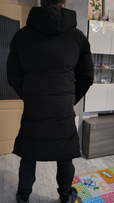Ново мъжко дълго зимно яке – черно, размер XL