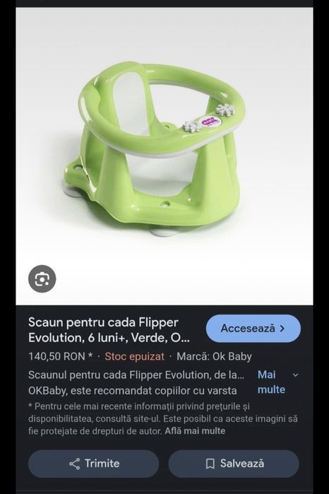 Scaun bebe baie cu ventuze