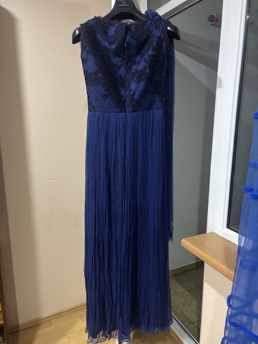 Rochie lunga bleumarin dama facuta pe comanda