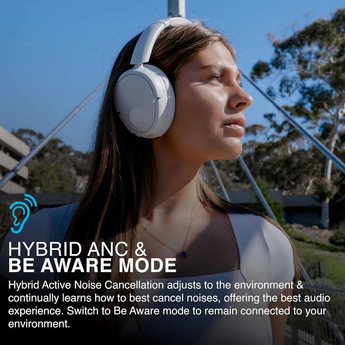 Безжични слушалки JLab JBuds LUX ANC (70+ часа батерия) - Бели