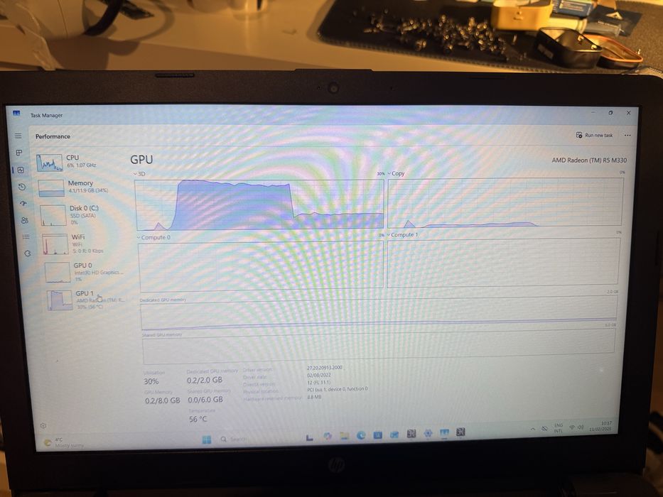 Лаптоп HP 250 G6, i3 7020U, Radeon R5 M330, 12 GB DDR4 RAM