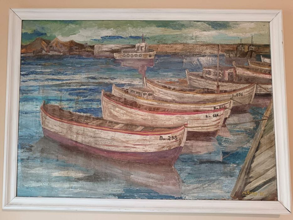 Варненското пристанище - картина от  М. Янчев