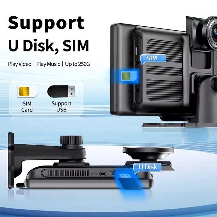 10.26-дюймовый 4G Android 13 видеорегистратор, Carplay и Android Auto