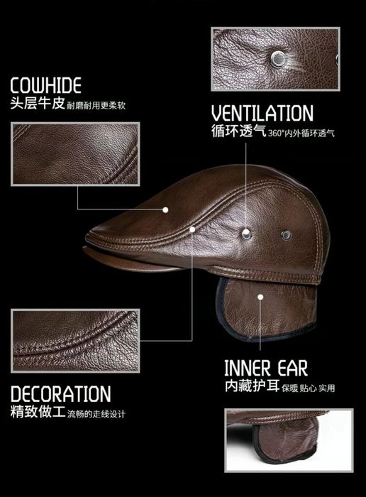 Мужская кепка шапка козырек из натуральной кожи мужской табий кожа хак