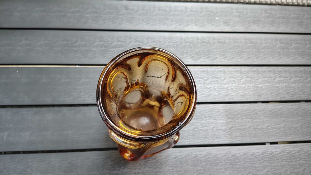 Vaza vintage sticla masiva dark amber