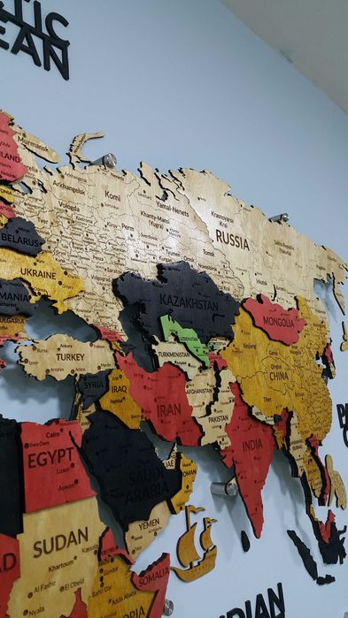 3D Yog‘och Dunyo Xaritalari, 3d karta mira, 3д карта мира