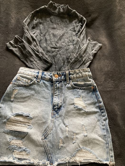 Сет- дънкова пола и блуза, размер S