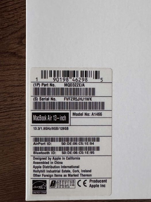 MacBook air 13 inch 2017