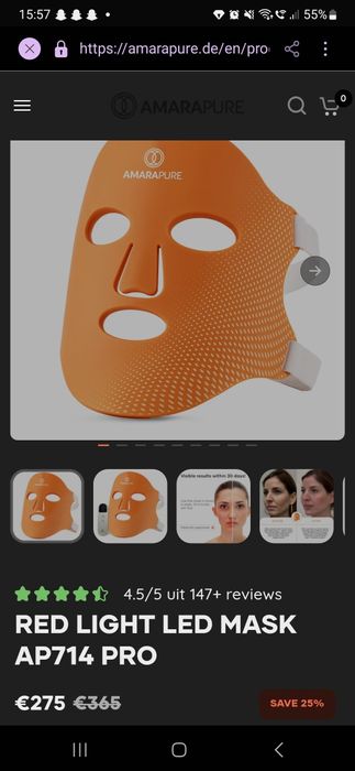 mască de terapie cu lumină LED AmaraPure