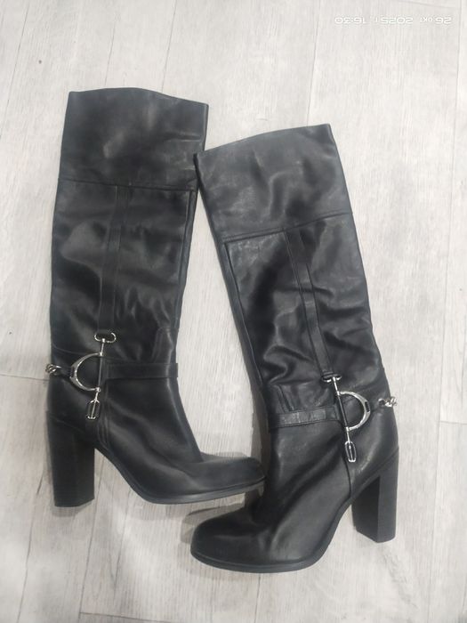 Сапоги баскони кожанные длинные