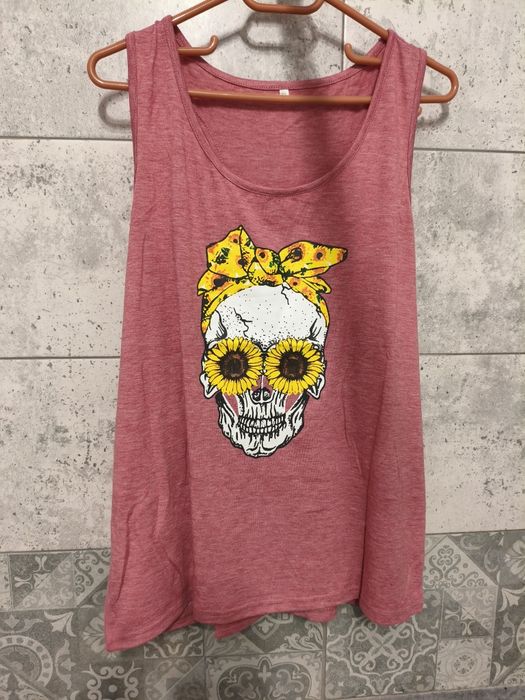Maiou damă skull Tiorhooe – model floarea-soarelui, mărime XL , L ,XXL