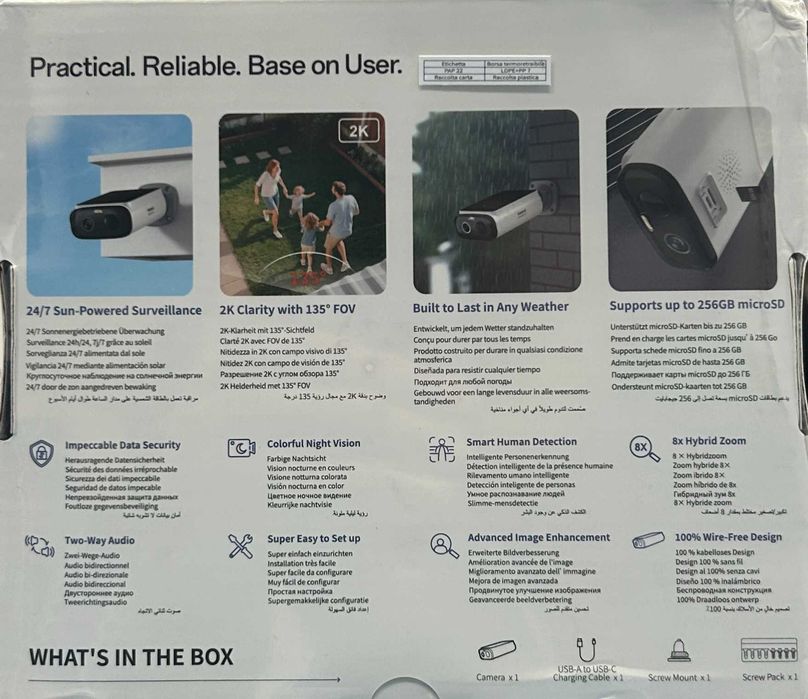 Cameră Exterior Baseus S1 Lite Panou Solar 2K [#23551#]