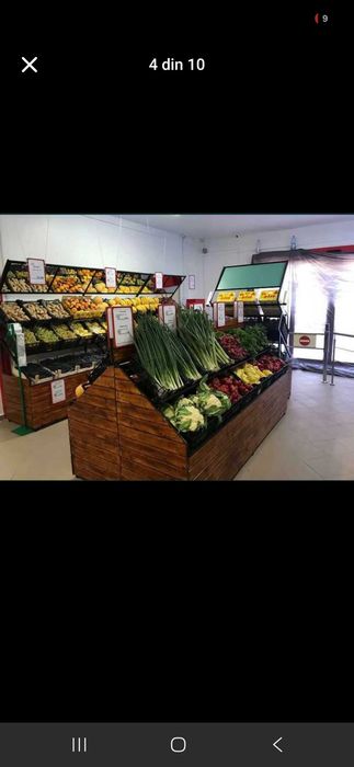 Rafturi Legume si Fructe cu oglinzi ,Rafturi de mijloc cu expunere dubla