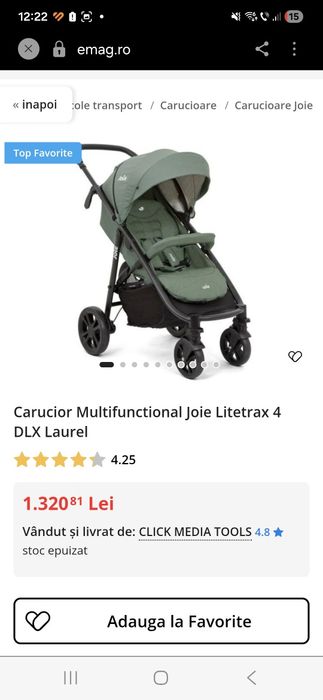 Carucior Multifunctional Joie Litetrax 4 DLX Laurel