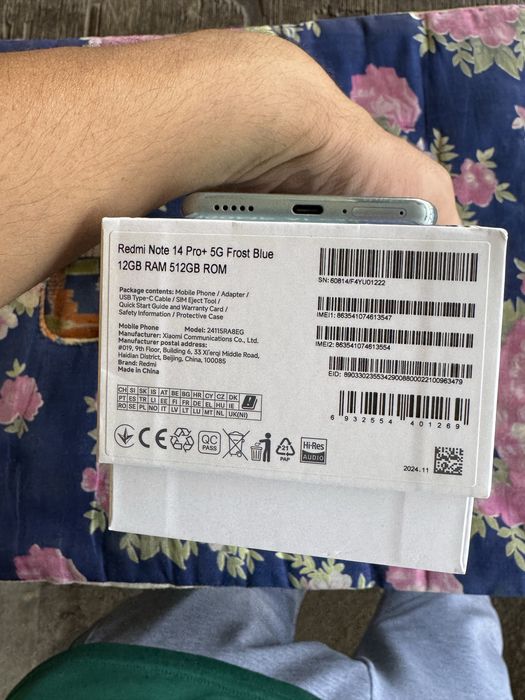 redmi not 14 pro + 5g 12.512g holati yengidek karopka dak kamplekt