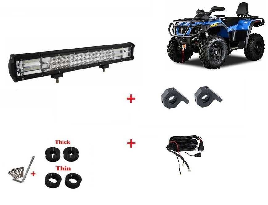 Led bar ATV + Prinderi bull bar + Cablaj, 288w, 52 cm, TRANSPORT 0