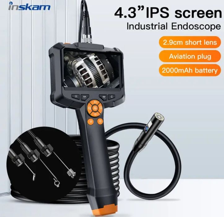 Ендоскопска камера двойна леща 4.3'' IPS екран 1080P Ендоскоп Бароскоп