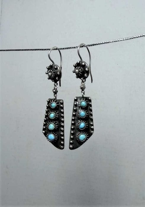 Серьги серебро 875 проба со звездой