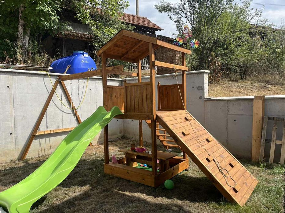 Детска катерушка, пързалка, люлка, пясъчник