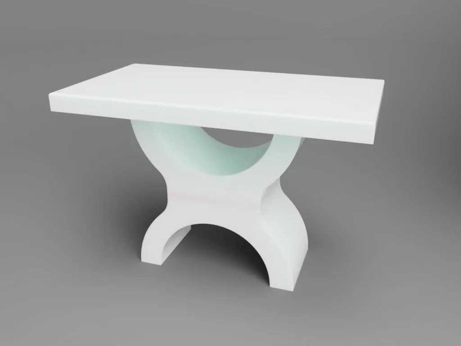 Masa din beton și marmura albă – Zico – 120x66x71 cm